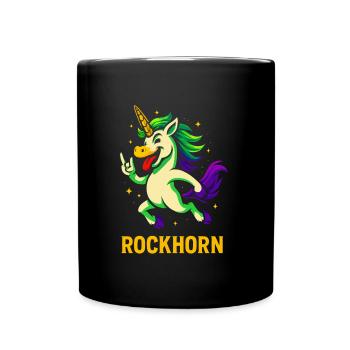 Rockhorn Einhorn Spruch Design Fabelwesen Kind - Tasse einfarbig - Schwarz - Vorne