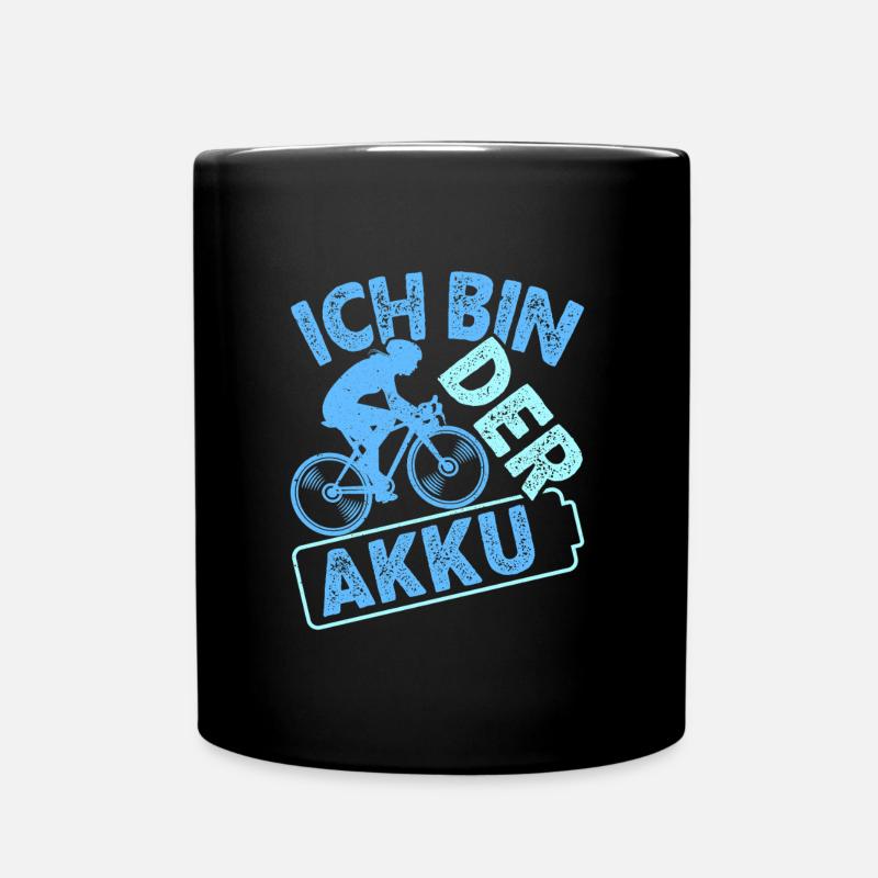 Radfahrer ICH BIN DER AKKU Radeln Lustiges - Tasse einfarbig - Schwarz