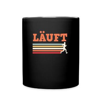 Läufer LÄUFT Laufen Lustiges - Tasse einfarbig - Schwarz - Vorne