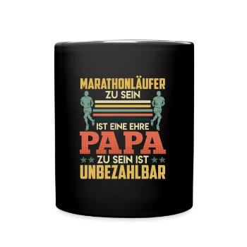Papa MARATHON LÄUFER ZU SEIN EINE EHRE Lustiges - Tasse einfarbig - Schwarz - Vorne