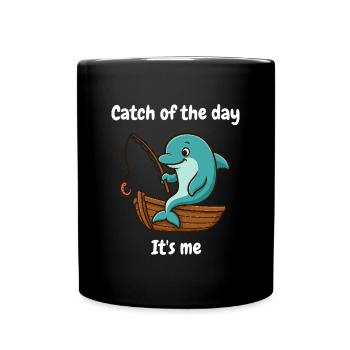 Pêche aux dauphins – La prise du jour ? C’est moi. - Mug uni - noir - Devant