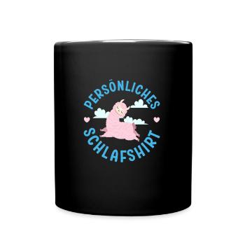 Alpaka PERSÖNLICHES SCHLAFSHIRT Lama Lustiges - Tasse einfarbig - Schwarz - Vorne