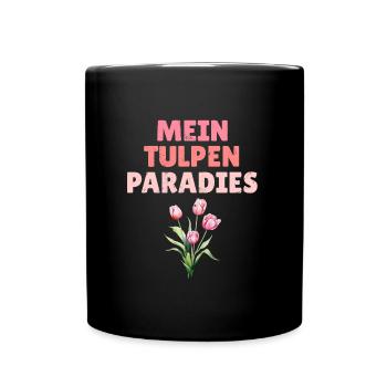 Gärtner MEIN TULPEN PARADIES Lustiges - Tasse einfarbig - Schwarz - Vorne