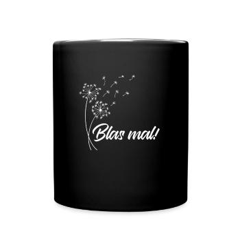 Positivität Flower Power BLAS MAL Löwenzahn - Tasse einfarbig - Schwarz - Vorne