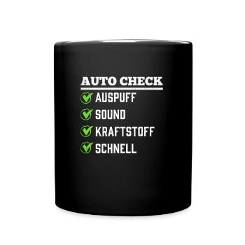 Verbrenner AUTO CHEKLISTE LUSTIG - Tasse einfarbig - Schwarz - Vorne