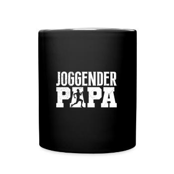 Vater JOGGENDER PAPA Jogger Laufen Lustiges - Tasse einfarbig - Schwarz - Vorne