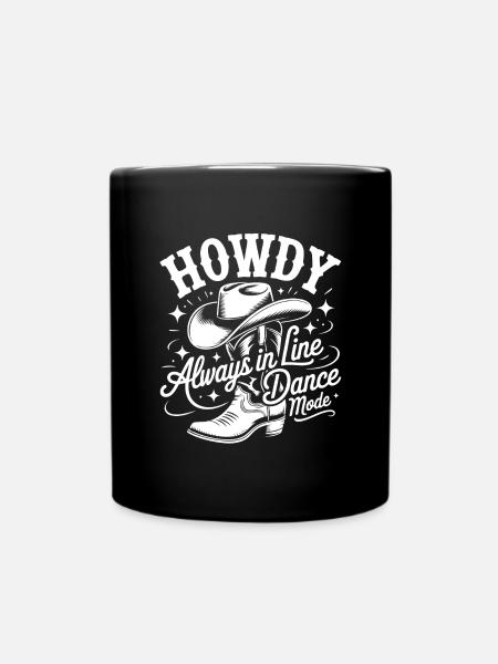 Howdy Always Line Dance Mode Stetson Boots - Tasse einfarbig - Schwarz
