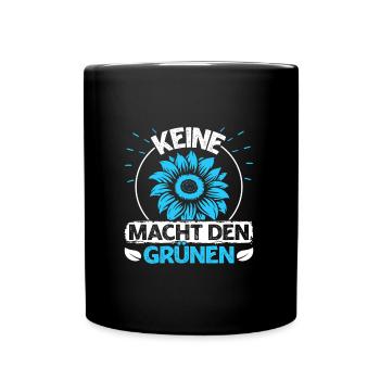 Windkraft MACHT DEN GRÜNEN Lustig - Tasse einfarbig - Schwarz - Vorne
