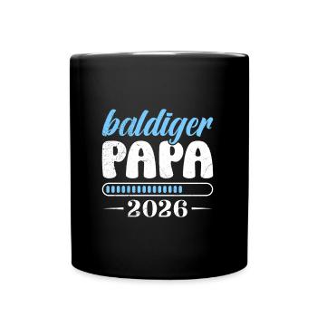 BALD PAPA 2026 Vaterschaft Lustiges - Tasse einfarbig - Schwarz - Vorne