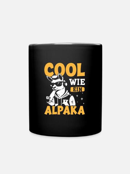 Alpaka Fan COOL WIE EIN ALPAKA Lama Lustig - Tasse einfarbig - Schwarz
