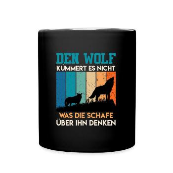 Wolf Spirit WOLF KÜMMERTS NICHT WAS SCHAFE DENKEN - Tasse einfarbig - Schwarz - Vorne