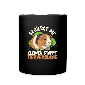 Tierwohl SCHÜTZE DIE KLEINEN STOPPT TIERVERSUCHE - Tasse einfarbig - Schwarz - Vorne
