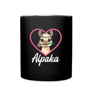 Alpaka Fan Lama Liebe ALPAKA Lustiges - Tasse einfarbig - Schwarz - Vorne