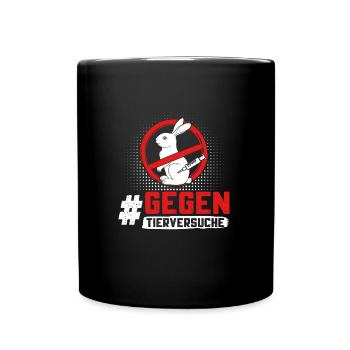 Tierschutz STOPPT TIERVERSUCHE GEGEN VERSUCHE - Tasse einfarbig - Schwarz - Vorne