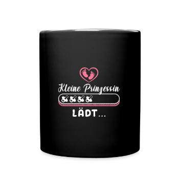Schwangerschaft KLEINE PRINZESSIN LÄDT Lustiges - Tasse einfarbig - Schwarz - Vorne