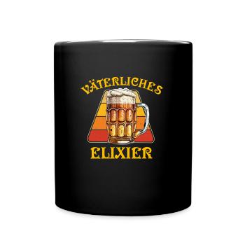 Werdender Papa VÄTERLICHES ELIXIER Lustiges - Tasse einfarbig - Schwarz - Vorne