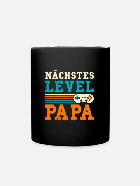 Gamer Papa NÄCHSTES LEVEL PAPA Lustiges - Tasse einfarbig - Schwarz