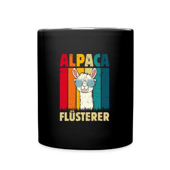 Alpaka Fan ALPAKA FLÜSTERER Lama Lustiges - Tasse einfarbig - Schwarz - Vorne