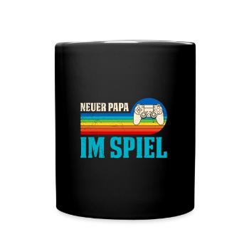 Zocker Papa NEUER PAPA IM SPIEL Retro Lustig - Tasse einfarbig - Schwarz - Vorne