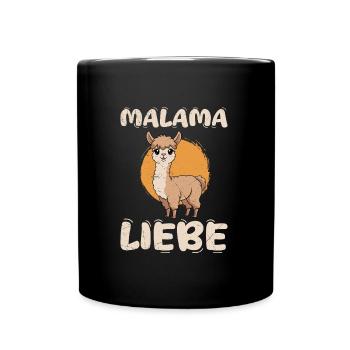 Bald Mama MALAMA LIEBE Retro Lustiges - Tasse einfarbig - Schwarz - Vorne