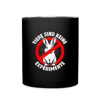 Tierschutz ANIMALS ARE NOT EXPERIMENTS Lustig - Tasse einfarbig - Schwarz - Vorne