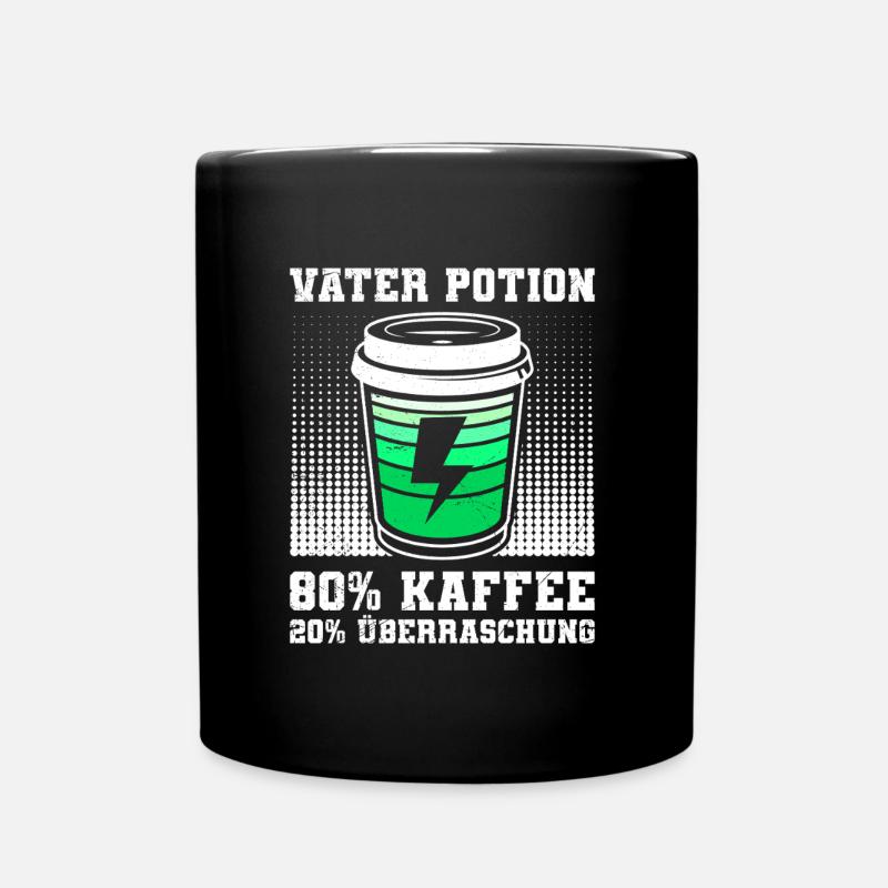 Bald Papa VATER POTION 80% KAFFEE 20% ÜBERRASCHUNG - Tasse einfarbig - Schwarz