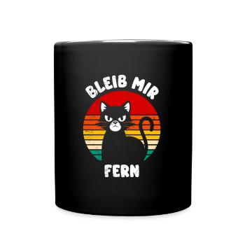 Mallorca BLEIB MIR FERN Anti Flirt Lustiges - Tasse einfarbig - Schwarz - Vorne