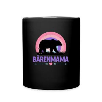Werdende Mutter BÄRENMAMA Lustiges - Tasse einfarbig - Schwarz - Vorne