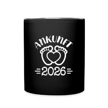 Werdende Mutter ANKUNFT 2026 Lustiges - Tasse einfarbig - Schwarz - Vorne