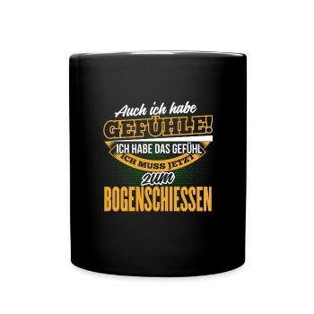BOGENSCHIESSEN - Ich habe auch Gefühle - Tasse einfarbig - Schwarz - Vorne