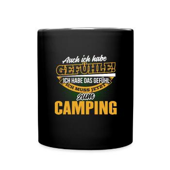 CAMPING - Ich habe auch Gefühle - Tasse einfarbig - Schwarz - Vorne