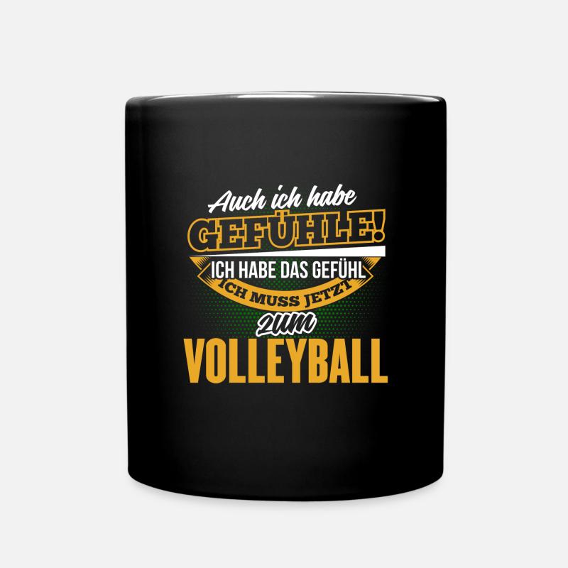 VOLLEYBALL - Ich habe auch Gefühle - Tasse einfarbig - Schwarz