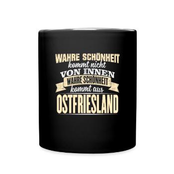 OSTFRIESLAND - Schönheit - Tasse einfarbig - Schwarz - Vorne