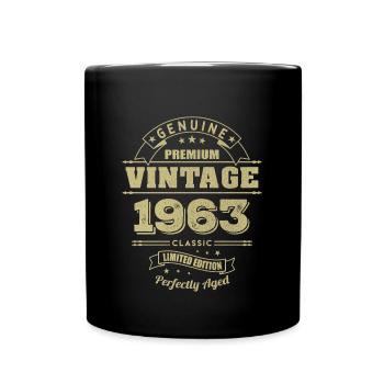 Geburtsjahr 1963 - Tasse einfarbig - Schwarz - Vorne