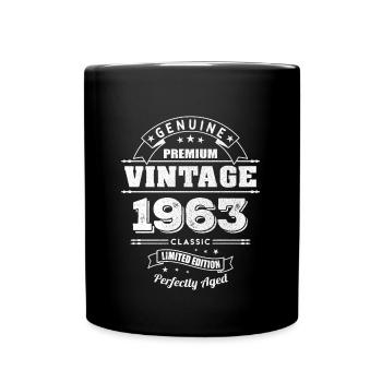 Geburtstag 1963 - Tasse einfarbig - Schwarz - Vorne