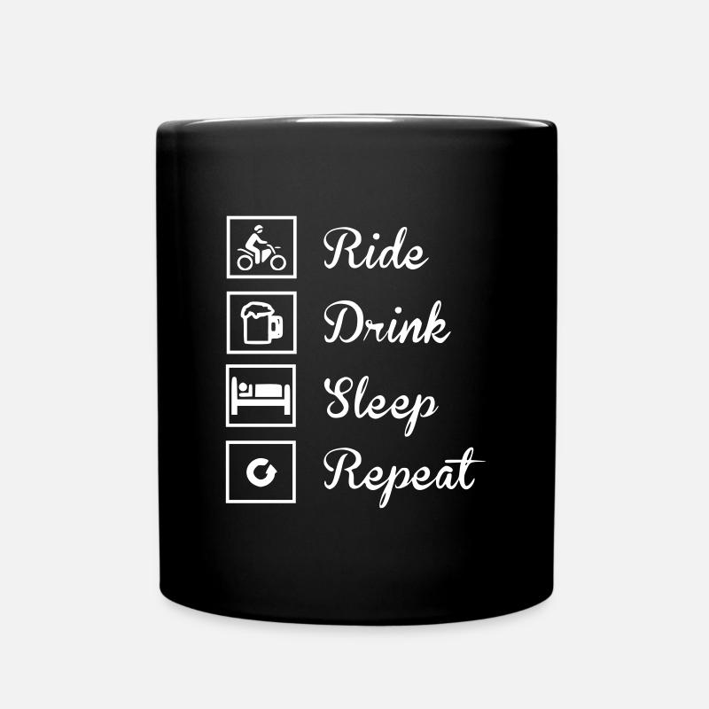 Ride Drink Sommeil Répéter - Mug uni - noir