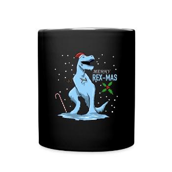 Christmas Dinosaur Merry Rex Mas Shirt Gift - Full Colour Mug - black - Front