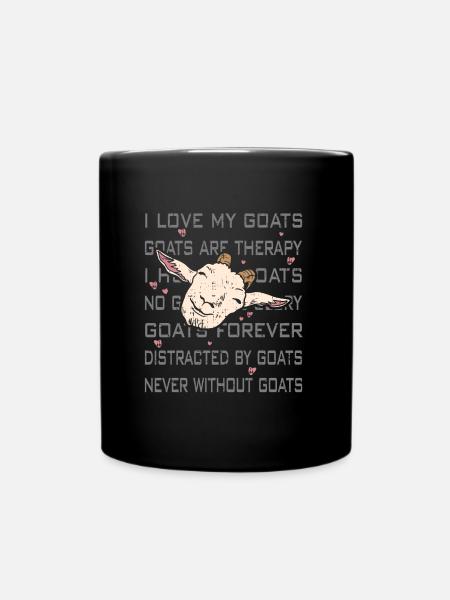 J'adore les chèvres | drôles de chèvres - Mug uni - noir