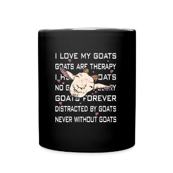 I love goats | funny goats - Full Colour Mug - black - Front
