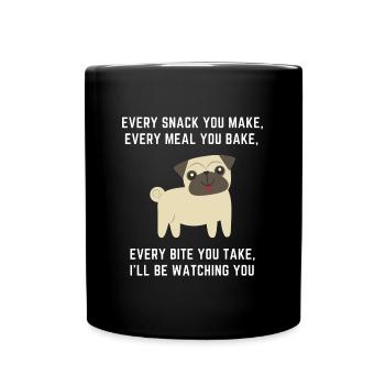 Dogs funny saying design for pug friends - Full Colour Mug - black - Front