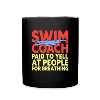 Entraîneur de natation Drôle Entraîneur de natation Quota - Mug uni - noir - Devant