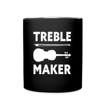 Treble Maker Drôle violoniste - Mug uni - noir - Devant
