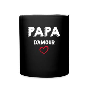 Papa Je T'aime Papa D'amour - Mug uni - noir - Devant