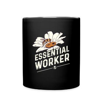 Essential Worker Funny Beekeeper Beekeeping Honey - Tasse einfarbig - Schwarz - Vorne