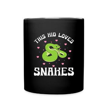 This Kid Loves Snakes - Tasse einfarbig - Schwarz - Vorne