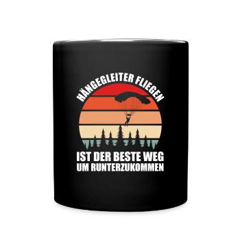Gleitschirmfliegen Luftsport Fallschirmspringer - Tasse einfarbig - Schwarz - Vorne