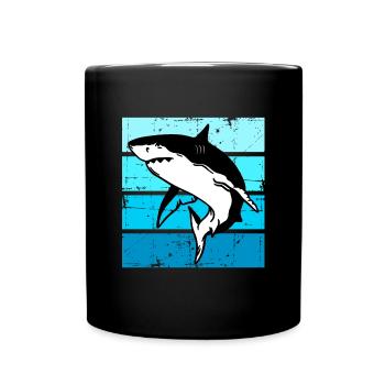 Hai Fische Meer Ozean Tier Hai - Tasse einfarbig - Schwarz - Vorne