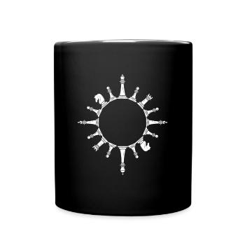 Schachmatt Schachmeister spielt Schach - Tasse einfarbig - Schwarz - Vorne