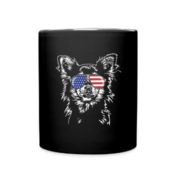 CHIHUAHUA America Flag Lunettes de soleil Chien Wilsigns - Mug uni - noir - Devant
