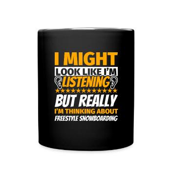 Freestyle Snowboarding lustiges Geschenk - Tasse einfarbig - Schwarz - Vorne